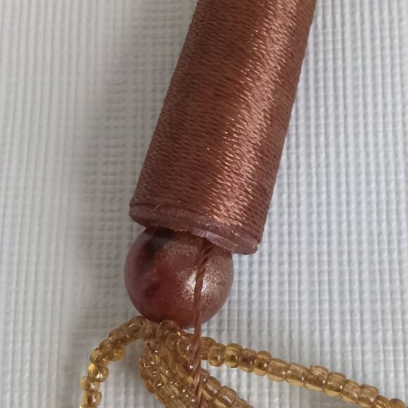 Shades of Brown Plastic & Seed Beaded Multiple Strand Layered Statement Necklace - Picture 10 of 12
